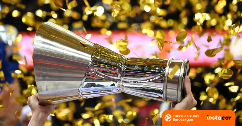 euroleague trophy hold high for celebrations